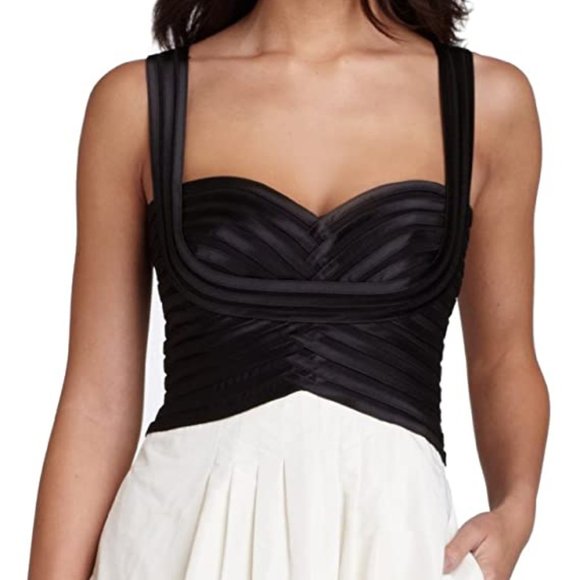 BCBGMaxAzria Satin Contrast Taffeta Dress - 8 - Picture 2 of 8